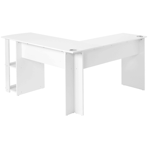 Secretária de canto de painel de partículas,branco