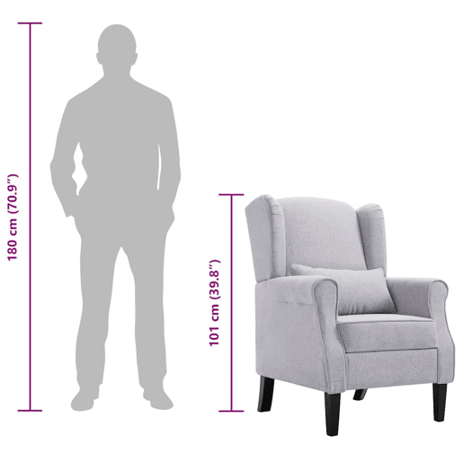 vidaXL Poltrona em tecido cinzento-claro vidaXL Poltrona em tecido cinzento-claro