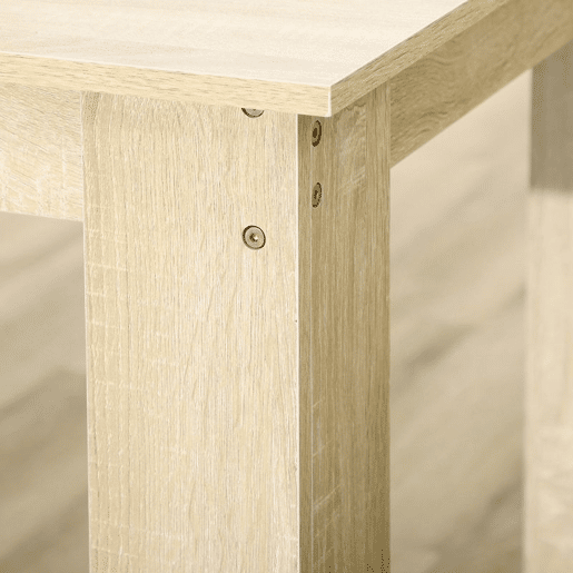 HOMCOM Mesa de Sala de Jantar para 4-6 Pessoas Mesa de Cozinha Retangular Estilo Moderno com Bancada de Melamina de Madeira Carga 50 kg 120x69x75 cm Carvalho