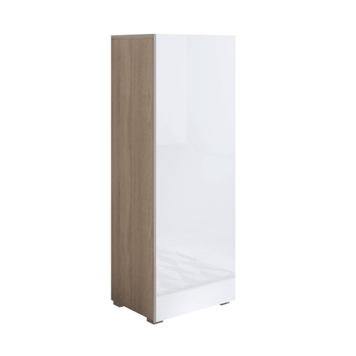 Vitrine Sala de estar e jantar SonomaBranco 40x29x128 1 porta Luke V1 Muebles Bonitos