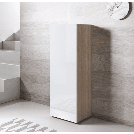 Vitrine Sala de estar e jantar SonomaBranco 40x29x128 1 porta Luke V1 Muebles Bonitos