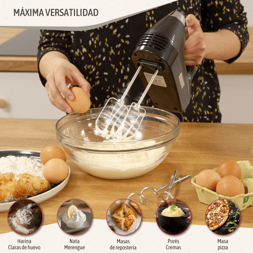 Briebe SKT1187BLK Elegance Set Varinha 2 Velocidades + Batidor Misturador de 5 Velocidades + Turbo, Especial Pastelaria, 600, Preto