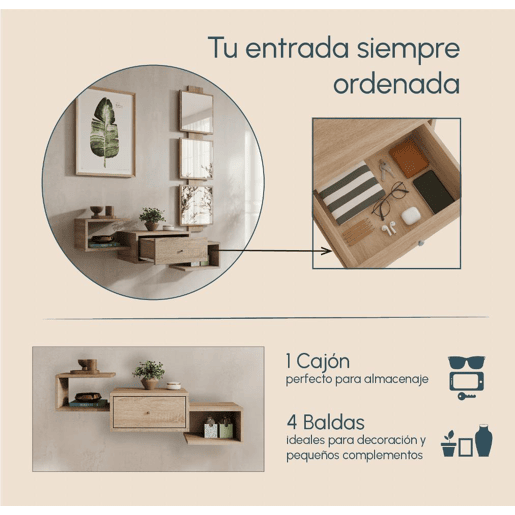 Móvel de entrada Hall de entrada Sonoma 99,5x22x145 1 gaveta Neo Muebles Bonitos Móvel de entrada Hall de entrada Sonoma 99,5x22x145 1 gaveta Neo Muebles Bonitos