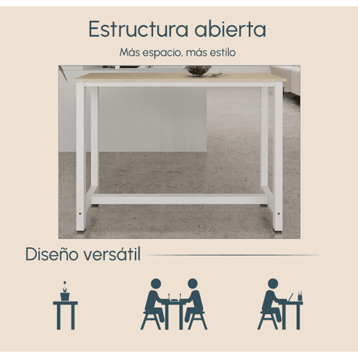 Mesa alta Cozinha Sala de jantar BrancoSonoma 140x100x40 Ani Muebles Bonitos Mesa alta Cozinha Sala de jantar BrancoSonoma 140x100x40 Ani Muebles Bonitos