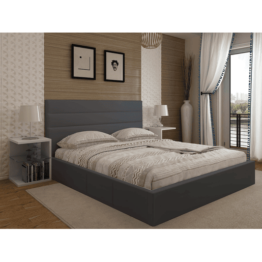Cama de Casal Starlight, Estrado Elevatório (Cinza)(200×180 cm)