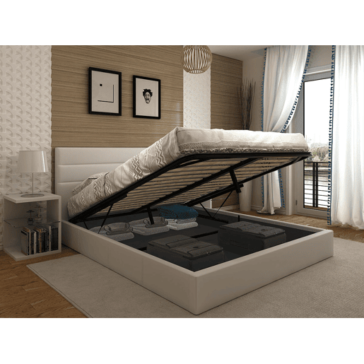Cama de Casal Starlight, Estrado Elevatório (Branco)(200×160 cm) Cama de Casal Starlight, Estrado Elevatório (Branco)(200×160 cm)