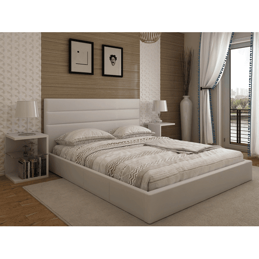Cama de Casal Starlight, Estrado Elevatório (Branco)(200×160 cm) Cama de Casal Starlight, Estrado Elevatório (Branco)(200×160 cm)
