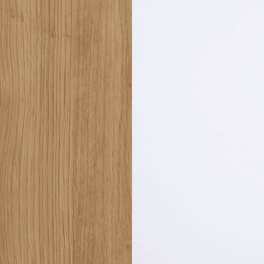 Mueble TV Kavos Up con chimenea Blanco - Roble Nude 203 x 57 x 34,6 cm