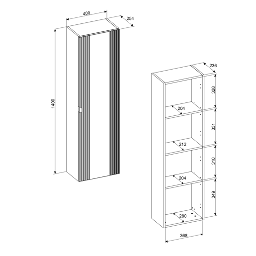Conjunto móvel lavatório simples 120 cm e coluna Mila Madeira