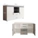 Aparador Salón comedor 2 puertas 2 cajones Roque 140 Aparador Salón comedor 2 puertas 2 cajones Roque 140 Blanco/ Gris