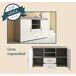Aparador Salón comedor 2 puertas 2 cajones Roque 140 Aparador Salón comedor 2 puertas 2 cajones Roque 140 Blanco/ Gris