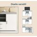 Aparador Salón comedor 2 puertas 2 cajones Roque 140 Aparador Salón comedor 2 puertas 2 cajones Roque 140 Blanco/ Gris