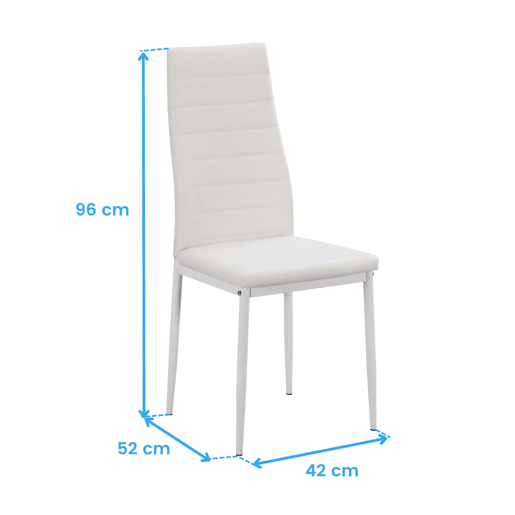 Conjunto de mesa redonda com 2 cadeiras de cozinha, móveis de cozinha, estilo moderno na cor branco fosco