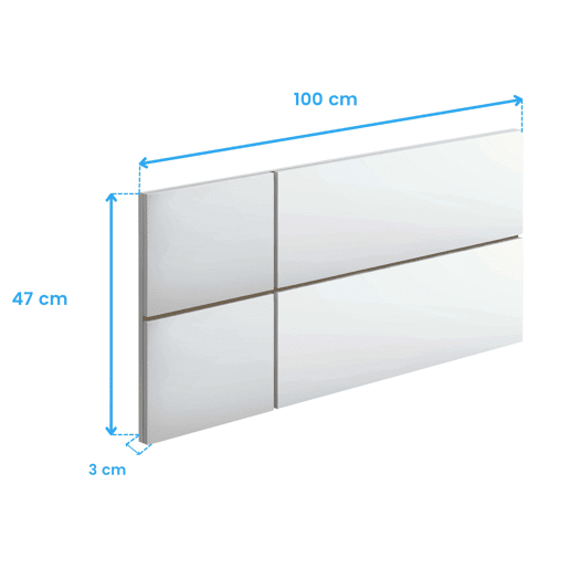 Gavetas inferiores para cama John em Branco Brilhante 190-200x22x50 cm