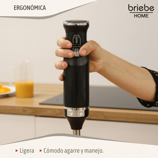 Briebe HB1173BLK Elegance Varinha, Misturador Stand Destacável, Lâminas Aço Inoxidável, 600, Preto