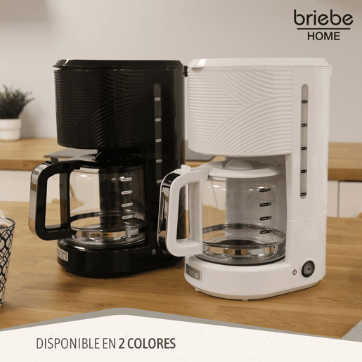 Briebe CM1171WHT Elegance Máquina de Café Filtro 10 Chávenas, Filtro Reutilizável Função Keep Warm, Anti-gotejamento 1,25L, 1000, Branco