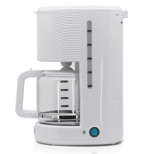 Briebe CM1171WHT Elegance Máquina de Café Filtro 10 Chávenas, Filtro Reutilizável Função Keep Warm, Anti-gotejamento 1,25L, 1000, Branco