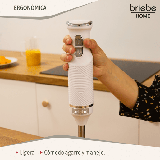 Briebe HB1173WHT Elegance Varinha, Misturador Stand Destacável, Lâminas Aço Inoxidável, 600, Branco