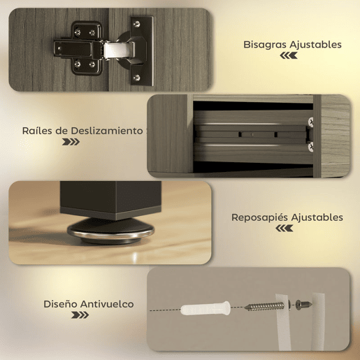 HOMCOM Aparador 1 Porta Aparador para Sala Moderno com Gaveta Prateleira Ajustável e 3 Compartimentos Abertos para Sala de Jantar Entrada Quarto 60x34x121 cm Madeira