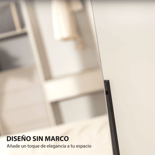 HOMCOM Espelho de Pé Arqueado 160x40 cm Espelho de Corpo Inteiro sem Moldura com Suporte de Metal para Sala Quarto Closet e Entrada Preto