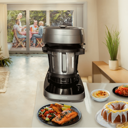 Cecotec Robô de cozinha multifunções com distribuidor de alimentos.