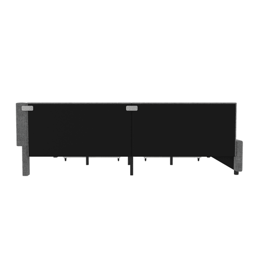Cama de 140x200 cm - Cama convertÃvel, armazenamento com 2 gavetas, luz LED ambiente, USB+Tipo C, com estrado - Cinza Cama de 140x200 cm - Cama convertÃvel, armazenamento com 2 gavetas, luz LED ambiente, USB+Tipo C, com estrado - Cinza
