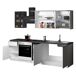 Cocina con 31 Estantes de Madera Nobilitada 255 Cocina con 31 Estantes de Madera Nobilitada 255 Blanco