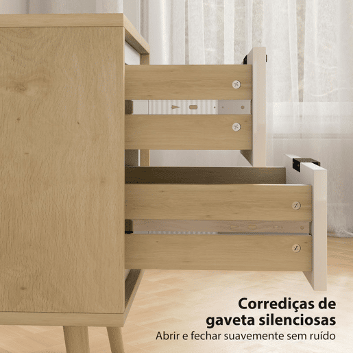 HOMCOM Conjunto de 2 Mesas de Cabeceira Modernas com 2 Gavetas de Deslizamento Silencioso Pés de Madeira para Quarto Sala de Estar 40x35x50 cm Branco Brilhante e Carvalho HOMCOM Conjunto de 2 Mesas de Cabeceira Modernas com 2 Gavetas de Deslizamento Silencioso Pés de Madeira para Quarto Sala de Estar 40x35x50 cm Branco Brilhante e Carvalho