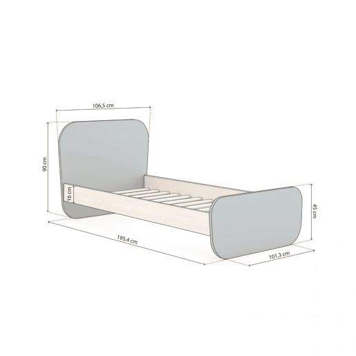 Cama Misty Breeze Verde Salvia - Oak 195,4 x 90 x 101,3 cm