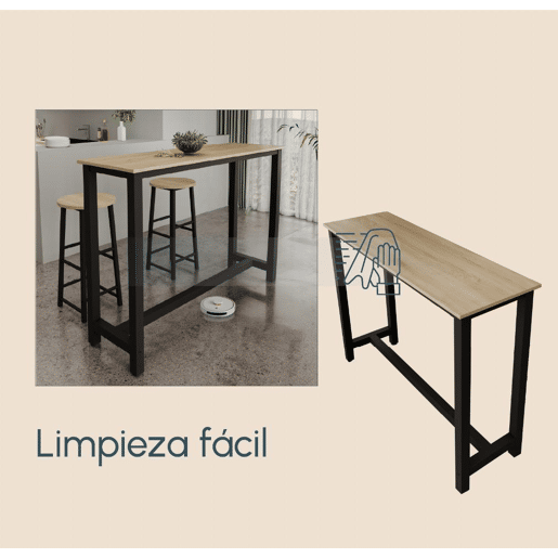 Mesa alta Cozinha Sala de jantar PretoSonoma 140x40x100 Ani Muebles Bonitos Mesa alta Cozinha Sala de jantar PretoSonoma 140x40x100 Ani Muebles Bonitos