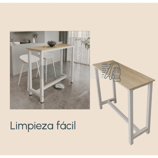 Mesa alta Cozinha Sala de jantar BrancoSonoma 120x40x100 Ani Muebles Bonitos
