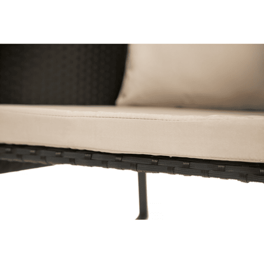 Conjunto de sala de jardim com cadeiras de balanço em resina trançada - cor preta
