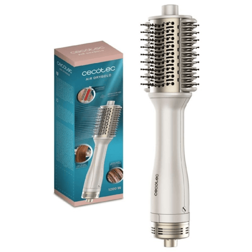 Cecotec Escova de Ar Placas Aquecedoras Air DryBold. 1200W, Seca, Alisa, Modela, Dá Volume e Desembaraça, Gerador de Iões