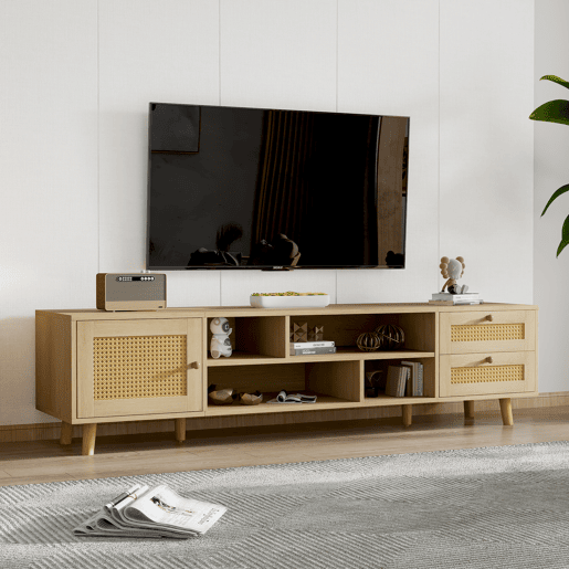 Móvel de TV 160 cm de painel de partículas com 1 porta e 2 gavetas,carvalho Móvel de TV 160 cm de painel de partículas com 1 porta e 2 gavetas,carvalho
