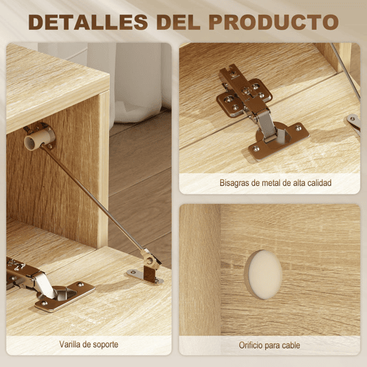 HOMCOM Móvel de TV de Parede Móvel de TV para Sala de Estar com 2 Compartimentos e 2 Armários com Portas Móvel para Televisores de 60 Polegadas 140x32x31 cm Madeira