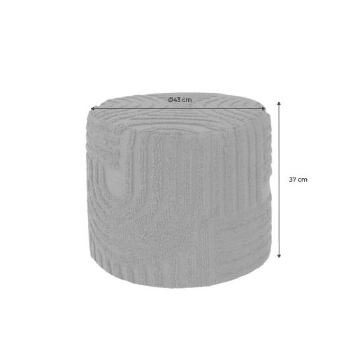 Pufe redondo boucle tufado, Nuba, Terracota, 43x43x37 cm