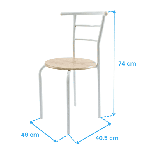 Conjunto de mesa de cozinha Butterfly com 2 cadeiras, mesa fixa, melamina branca e carvalho Sonoma