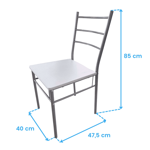 Conjunto de mesa de cozinha com 4 cadeiras, conjunto de jantar para cozinha, melamina branca e cinza.