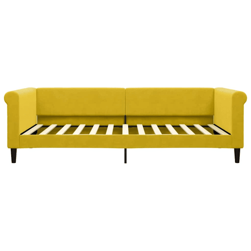 Sofá-cama, Sofá conversível com colchão 100x200 cm veludo amarelo