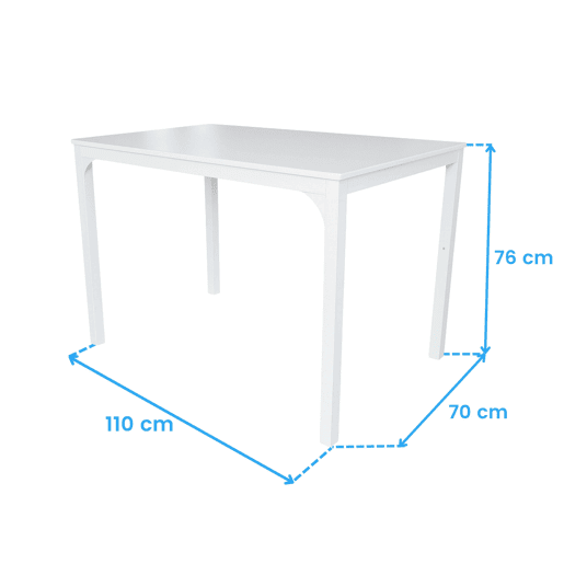 Conjunto de mesa de cozinha com 4 cadeiras, conjunto de jantar para cozinha, melamina branca