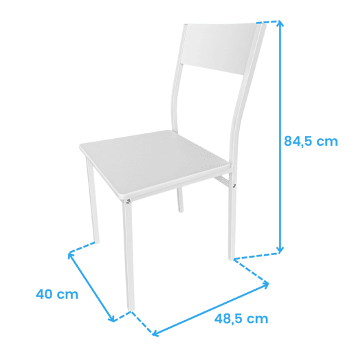 Conjunto de mesa de cozinha com 4 cadeiras, conjunto de jantar para cozinha, melamina branca