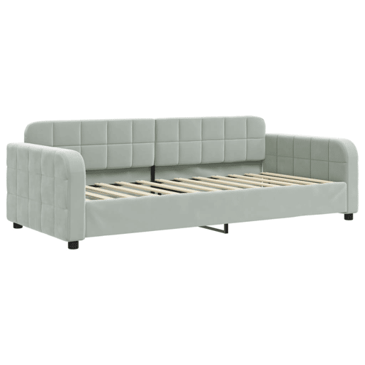 Sofá-cama, Sofá conversível com colchão 90x200 cm veludo cinzento-claro