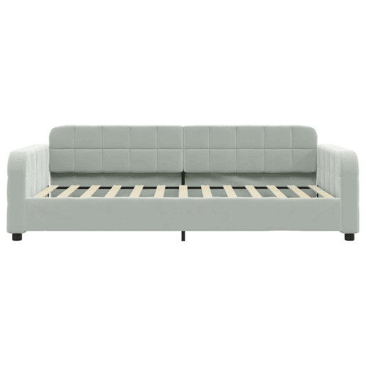 Sofá-cama, Sofá conversível com colchão 90x200 cm veludo cinzento-claro