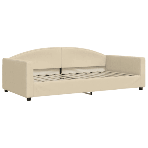 Sofá-cama, Sofá conversível com colchão 100x200 cm tecido cor creme