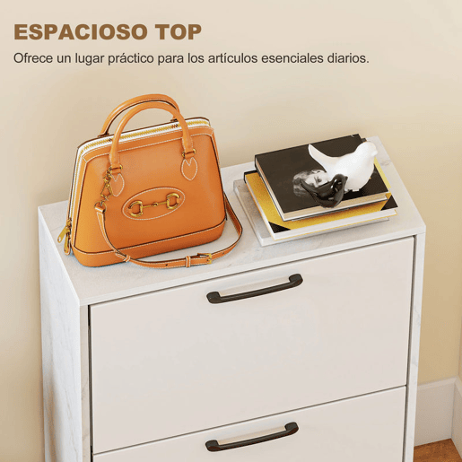 HOMCOM Sapateira Estreita 2 Portas de Alto Brilho Sapateira para Entrada com Prateleiras Ajustáveis Design Mármore para 8 Pares de Sapatos para Corredor Espaços Reduzidos 60x24x80 cm Branco