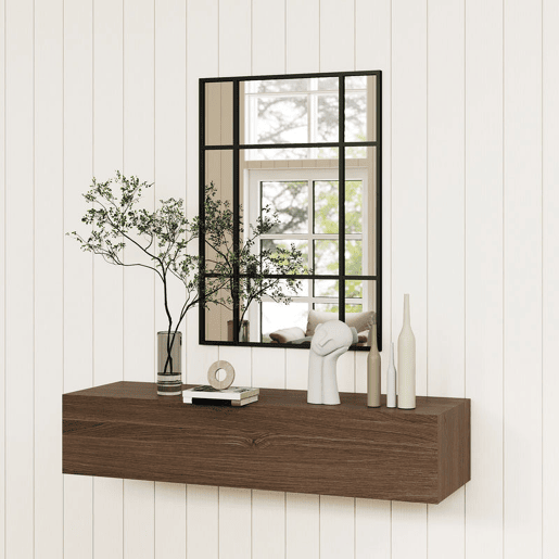 HOMCOM Espelho Retangular de Parede 70x50 cm Espelho de Janela com Moldura Metálica Decorativo para Sala Quarto Entrada Preto HOMCOM Espelho Retangular de Parede 70x50 cm Espelho de Janela com Moldura Metálica Decorativo para Sala Quarto Entrada Preto