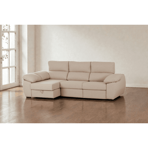 Sofá-cama Chaise longue Distinction Bege Esquerdo