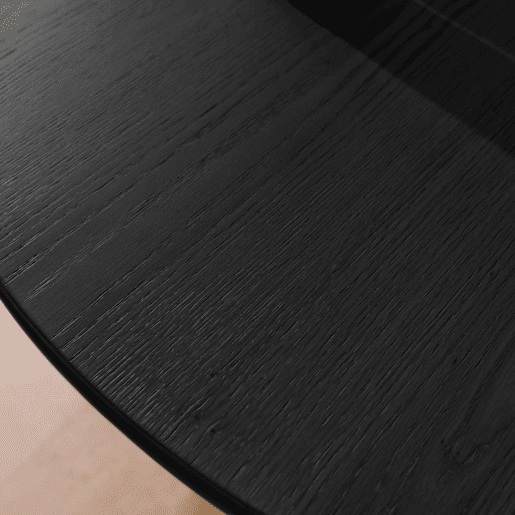 Mesa de jantar redonda em madeira para 4 lugares, Estelle, Preto, 115x115x73 cm