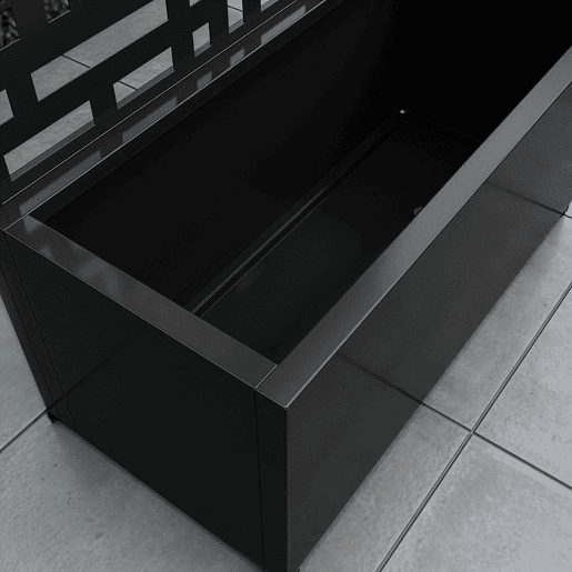 Divisória Bernalda com floreira Aço 186x120x40cm Preto casa.pro
