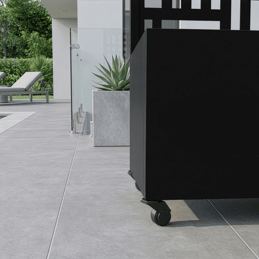 Divisória Bernalda com floreira Aço 186x120x40cm Preto casa.pro